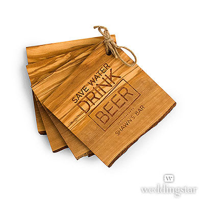 Rustic Wood Drink Coasters