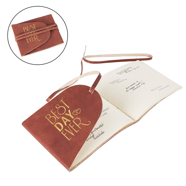 Best Day Ever Leather Guest Book Journal