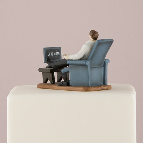 Mix & Match Couch Potato Groom Wedding Cake Top
