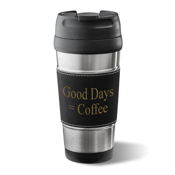 Leatherette Wrapped Stainless Steel Mug
