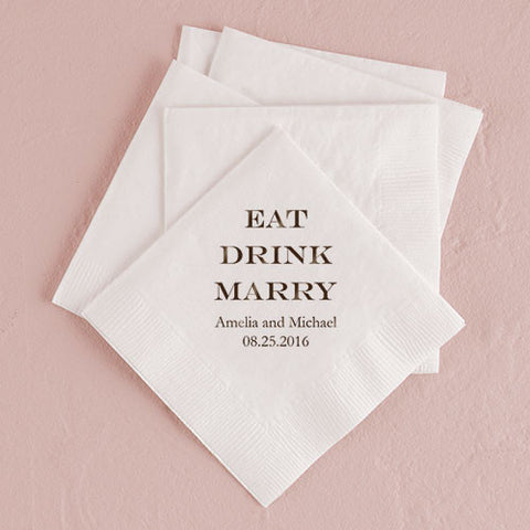 Eat Drink Marry Printed Napkins