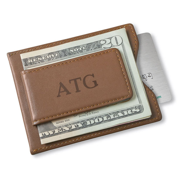 Leather Magnetic Wallet & Money Clip