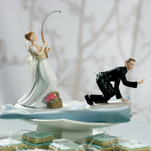 Wedding Cake Topper Gone Fishin' Fishing Themed My Best Catch Tackle B –