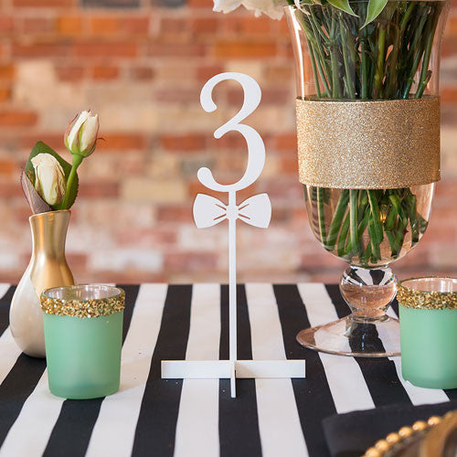 Bow Tie Acrylic Table Number - Black or White