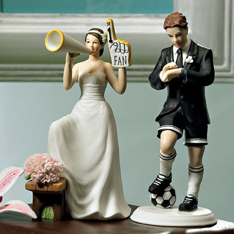 soccer theme wedding cake top