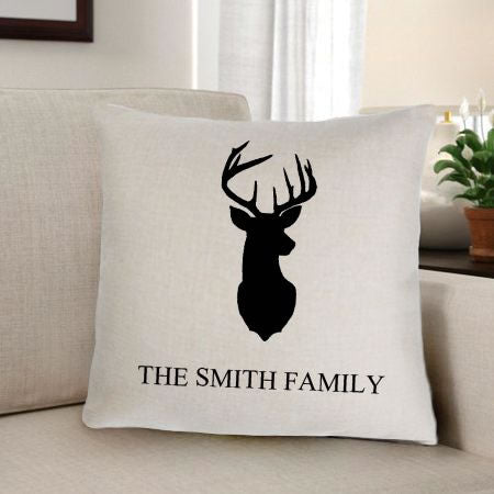Deer Silhouette Personalized Throw Pillow