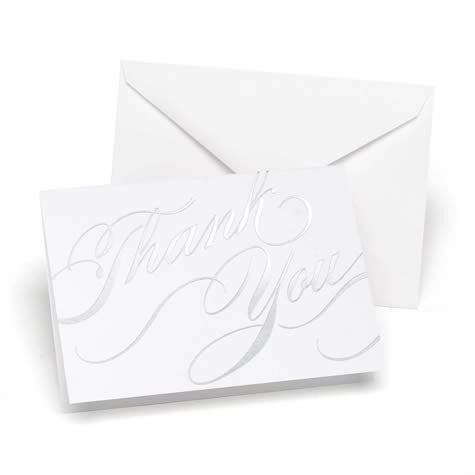 Silver Unending Gratitude Weddings Thank You Cards