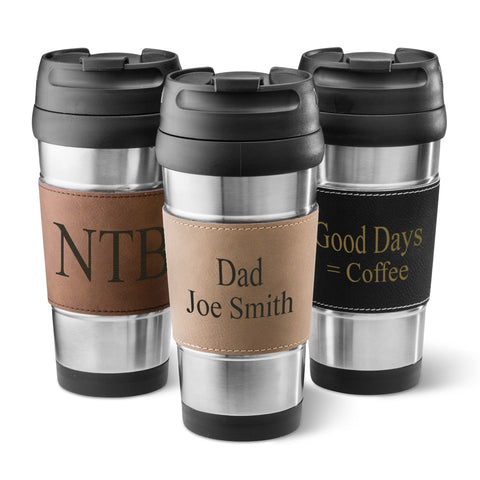 Leatherette Wrapped Stainless Steel Mug