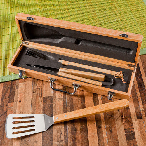 Grilling BBQ Set with Bamboo Case