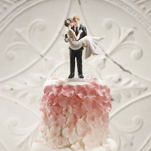 Swept Up in His Arms Wedding Cake Top