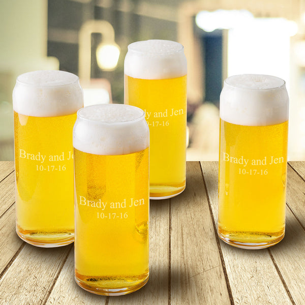 Tall Boy Beer Glasses - Set of 4