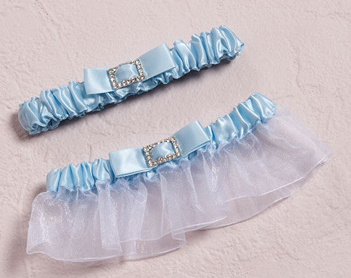 Something Blue Buckled Bridal Garter Set