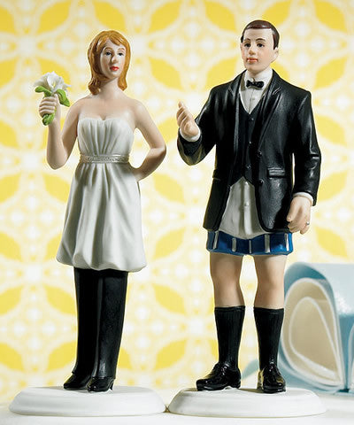 In Charge Bride (wears the pants) and Groom Figurines Cake Top